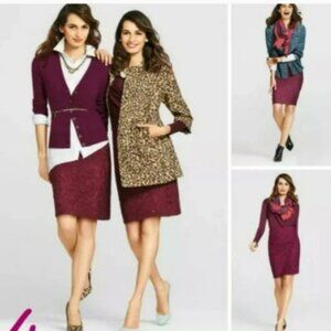 NWT Cabi 2pc Suit Frolic Skirt Blazer Jacket {#128 & #922} Plumberry Lace Size 6